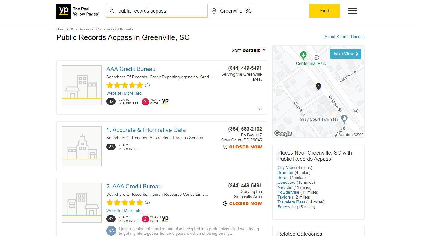 Public Records Acpass in Greenville, SC - yellowpages.com