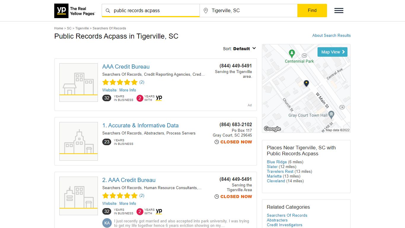 Public Records Acpass in Tigerville, SC with Reviews - YP.com